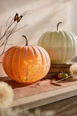 Frosted Glass Pumpkin, 12"