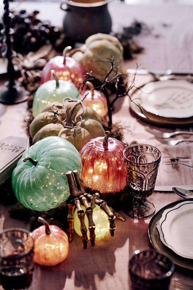 Mini Glass Pumpkins, Set of 2 #5