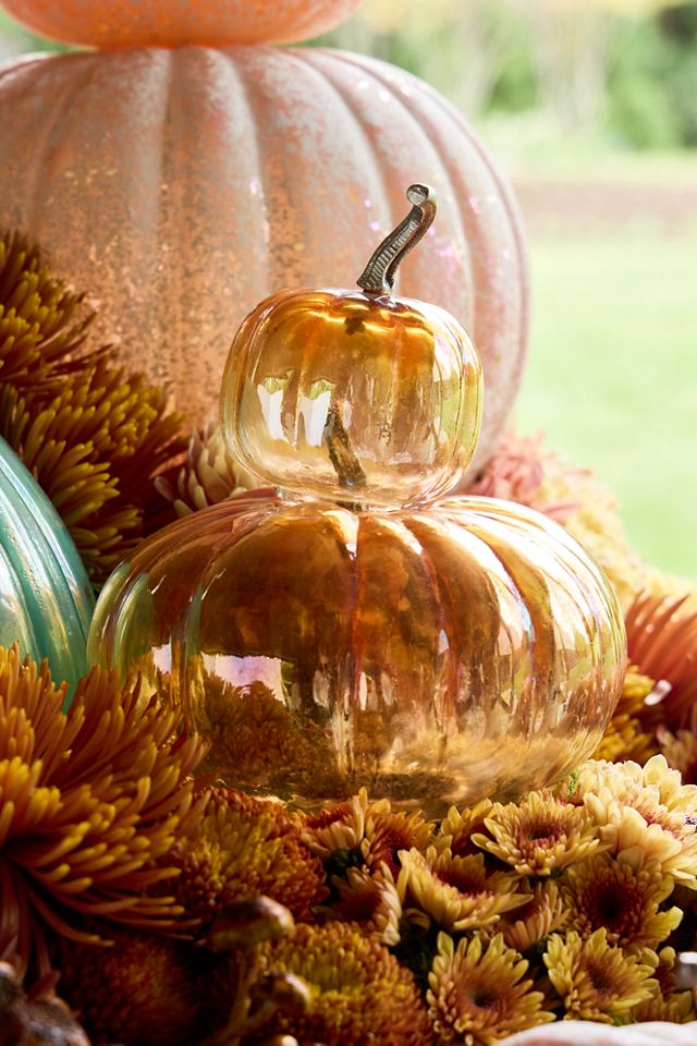 Mini Glass Pumpkins, Set of 2 #1