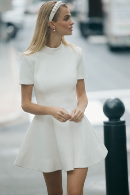 Bardot Zephyra Short-sleeve Collared Mini Dress In White
