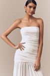 Bardot Solana Strapless Gathered Mesh Drop-Waist Maxi Dress
