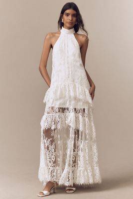 BHLDN Sleeveless Ruffle Lace Maxi Dress | Anthropologie