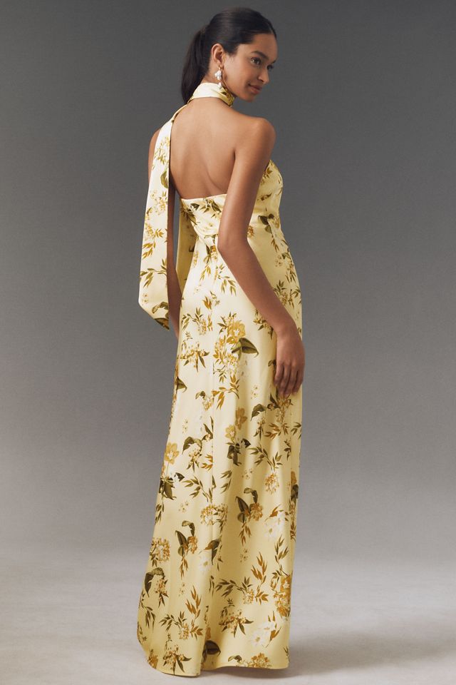 Sachin & Babi Molly Scarf-Neck Strapless Column Maxi Dress