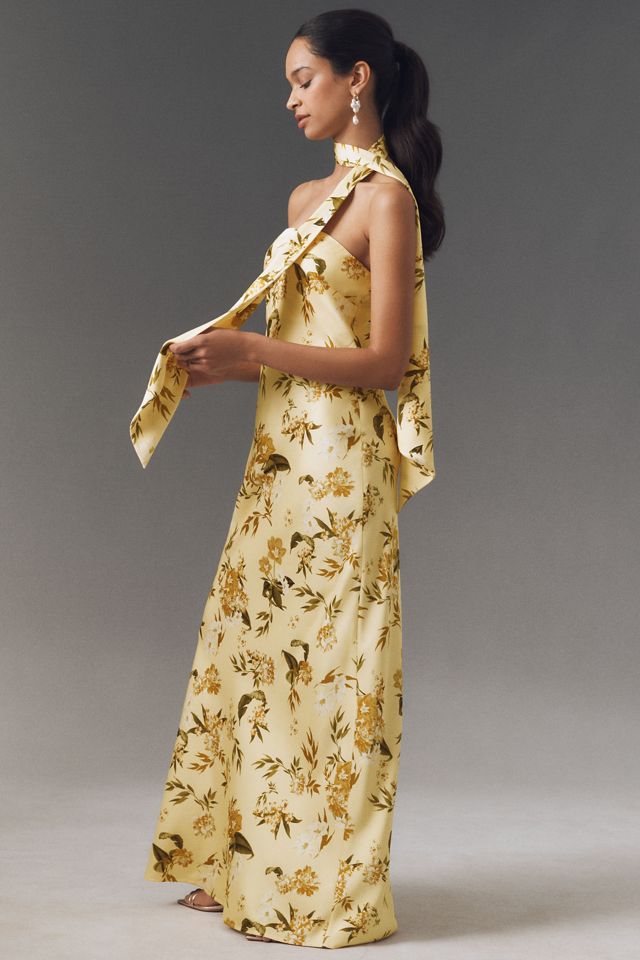 Sachin & Babi Molly Scarf-Neck Strapless Column Maxi Dress