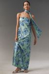Sachin & Babi Molly Scarf-Neck Strapless Column Maxi Dress