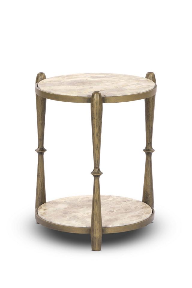 Ruthie Marble Round End Table #1