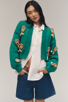 The Alicia 3D Cropped Cardigan by Maeve product page