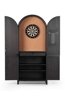 Archer Arched Wood Darts Cabinet