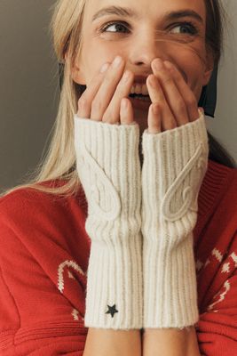 Jocelyn Heart Knit Fingerless Gloves