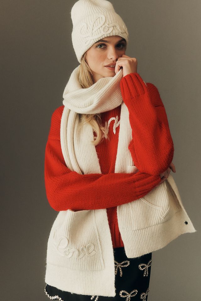 Jocelyn Heart Ribbed Knit Scarf #1