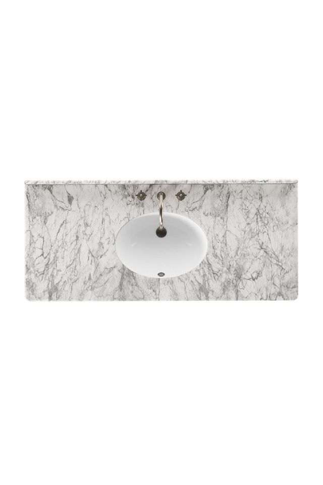 Toulouse Marble-Top Single Wide Oak Bathroom Vanity #4