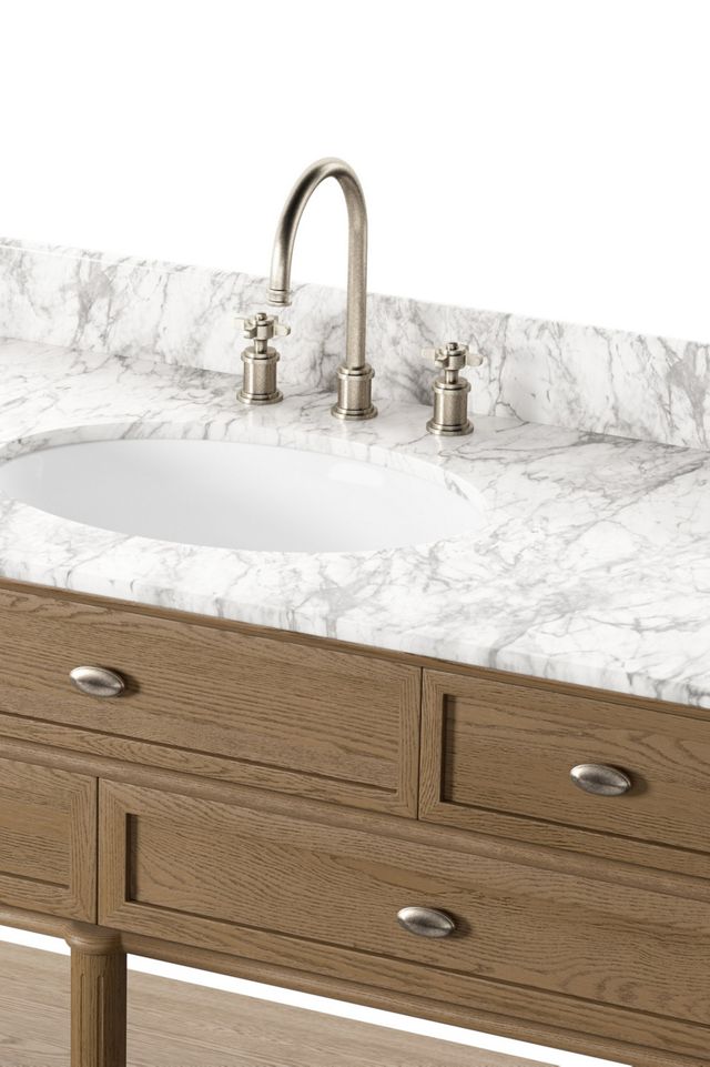 Toulouse Marble-Top Single Wide Oak Bathroom Vanity #6