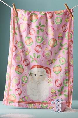 Stephanie Tara Santa Dish Towel In Multi
