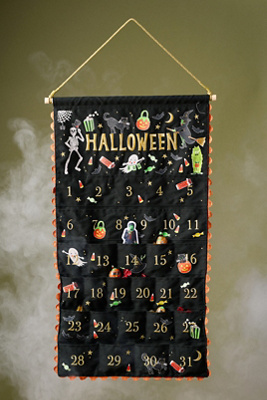 Rifle Paper Co Halloween Parade Embroidered Hanging Countdown Calendar In Multi
