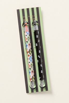 Rifle Paper Co Halloween Argyle Gel Pens, Set Of 2 In Multi