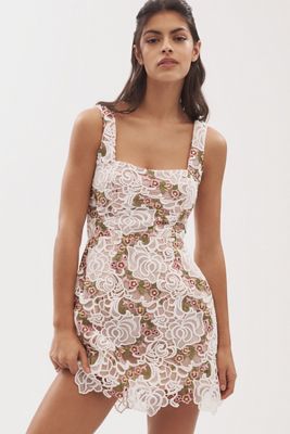 Helsi Belen Sleeveless Square-Neck Floral Lace Fit & Flare Mini Dress