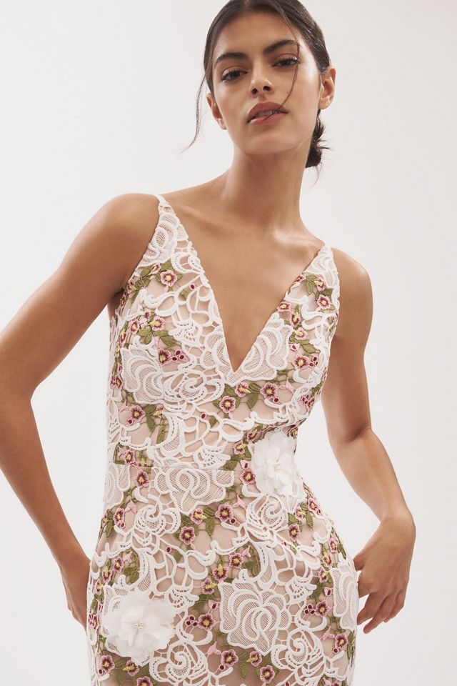 Helsi Norah Sleeveless V-Neck Floral Lace Column Midi Dress #2
