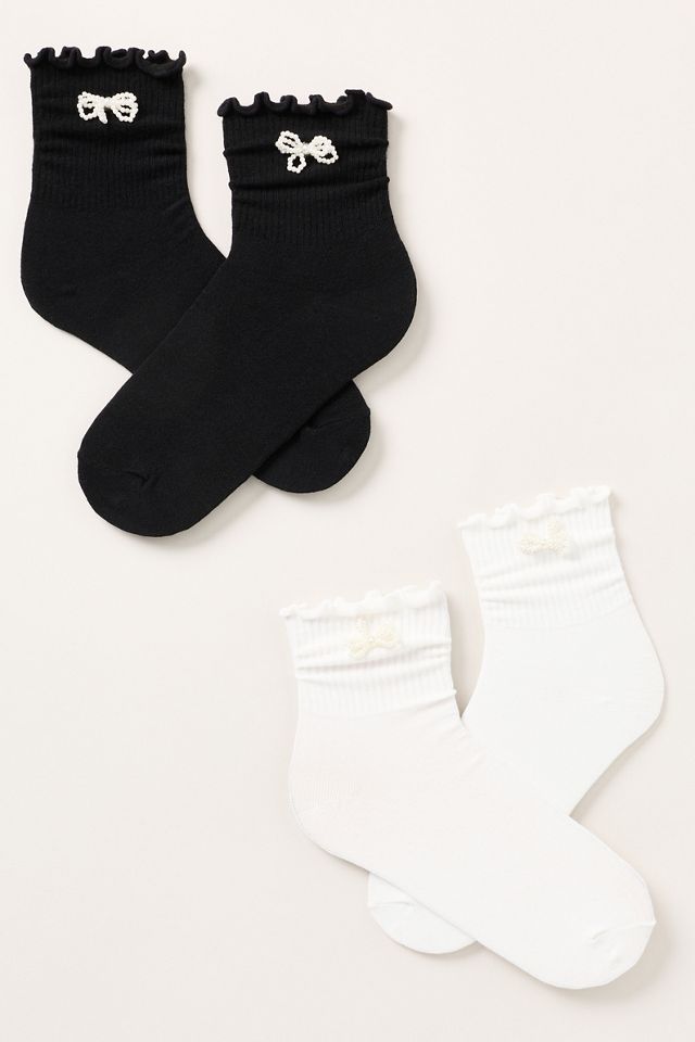 Casa Clara Scarlett Beaded Ruffle-Edge Socks #1