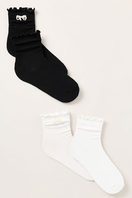 Casa Clara Scarlett Beaded Ruffle-Edge Socks
