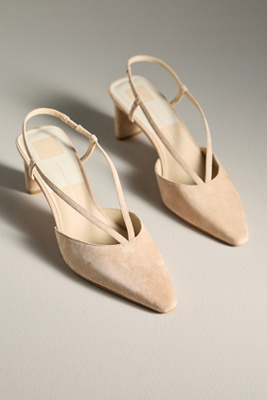 Dolce Vita Ginay Pointed-toe Slingback Heels In Sand