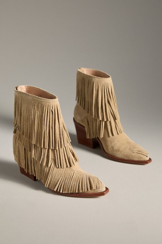 Dolce Vita Torey Suede Fringe Heeled Boots #1