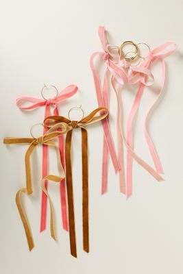 Velvet Bow Wine Charms, Set of 6