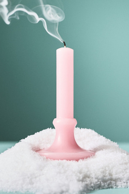 Anthropologie Decorative Shaped Wax Candle In Pink