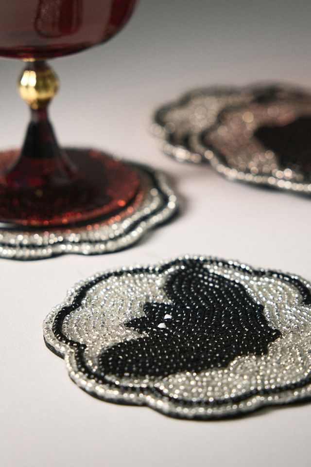 Halloween Beaded Coasters, Set of 4 #1