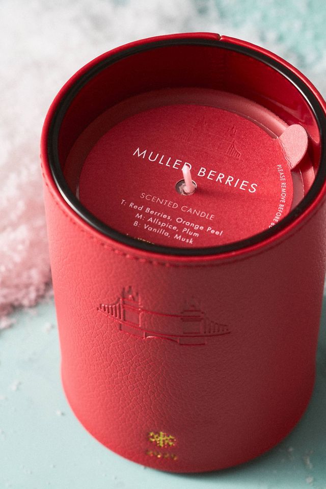 London Icon Embossed Fruity Mulled Berries Glass Candle #1
