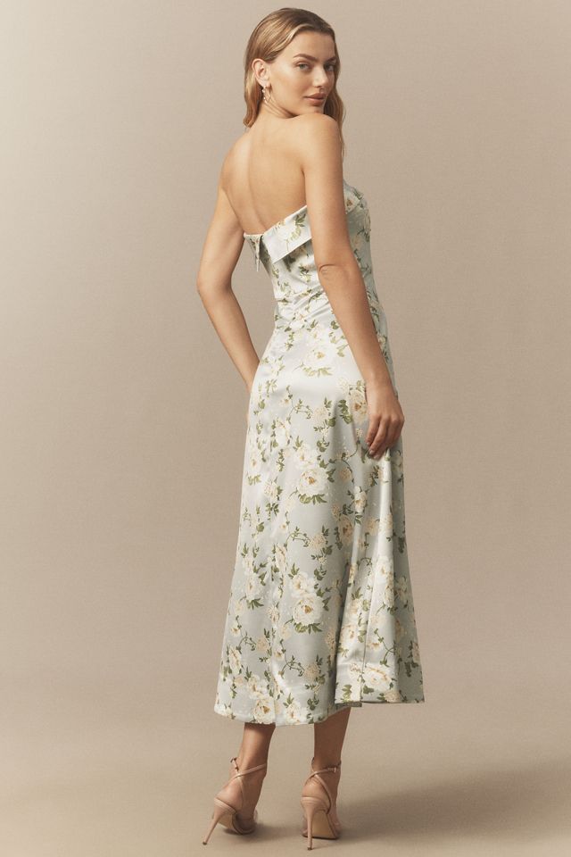 BHLDN Soma Strapless Stretch-Satin Fit & Flare Midi Dress #1