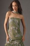 BHLDN Nesta Strapless Scarf Slip High-Shine Satin Maxi Dress