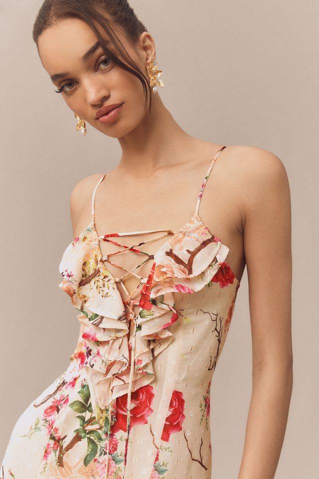 AFRM Lovette Sleeveless Lace-Up A-Line Maxi Dress #2