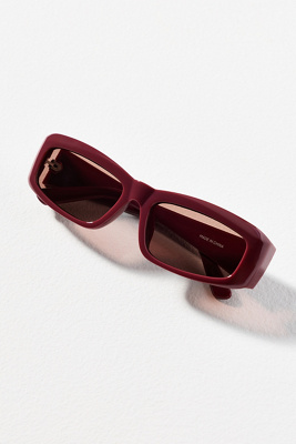 Elite Eyewear Slim Rectangle Sunglasses In Red