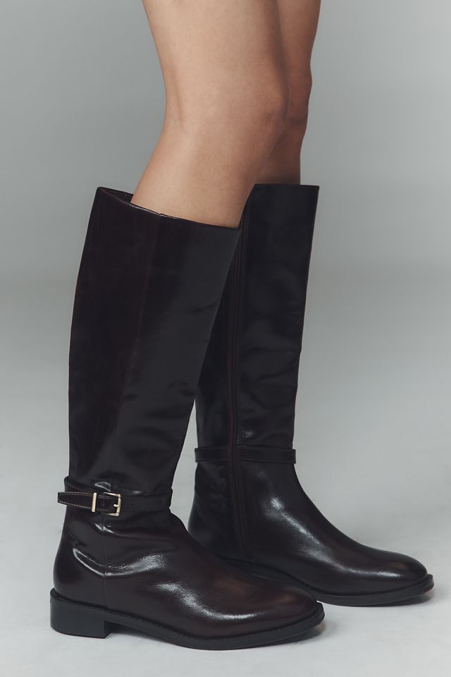 Maeve Buckle-Strap Riding Boots #1