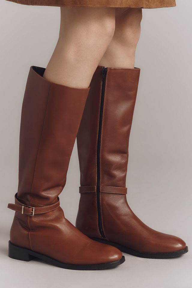 Maeve Buckle-Strap Riding Boots #4