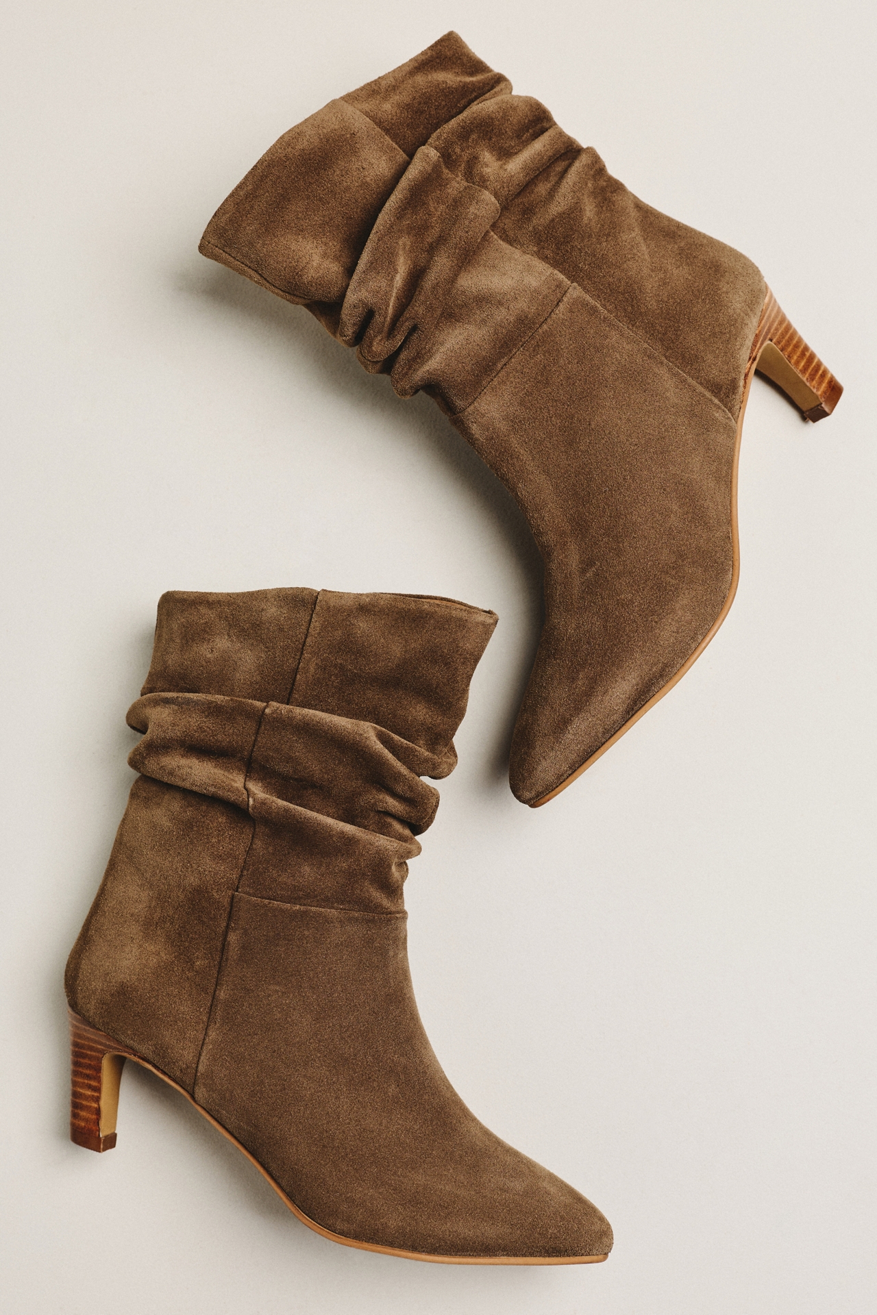 By Anthropologie Suede Scrunch Boots