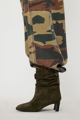 By Anthropologie Suede Scrunch Boots