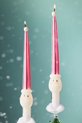 Santa Taper Candles, Set of 2