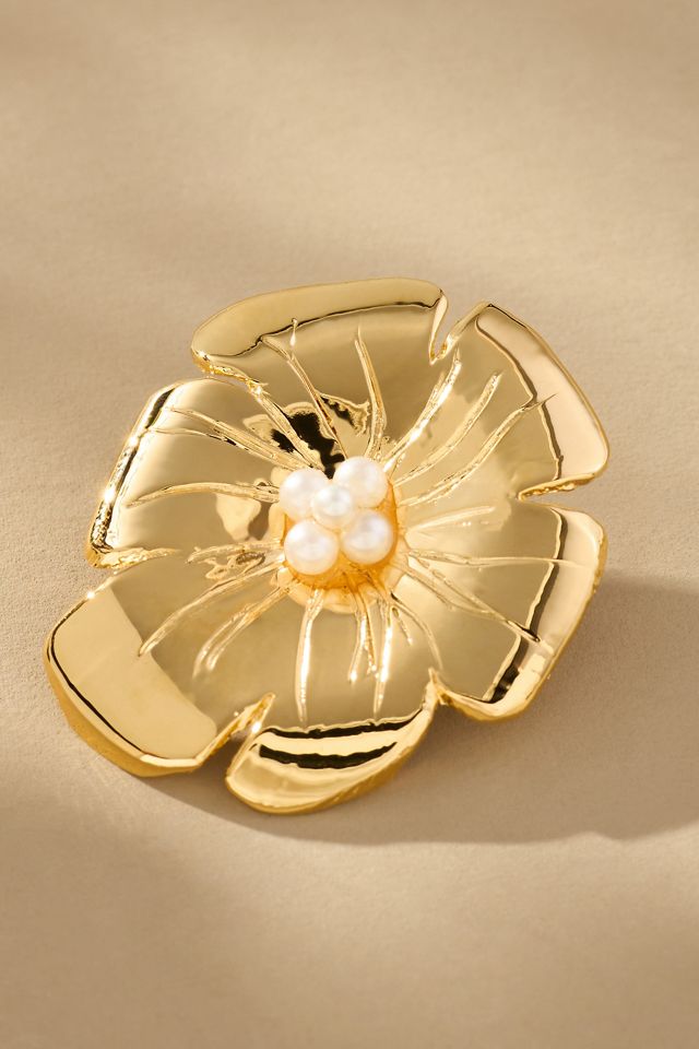 Christina Caruso Large Poppy Flower Earrings #1