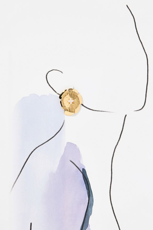 Christina Caruso Large Poppy Flower Earrings #2