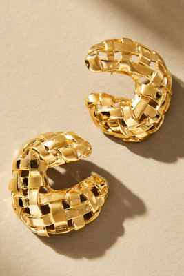 Christina Caruso Woven Post Earrings In Gold