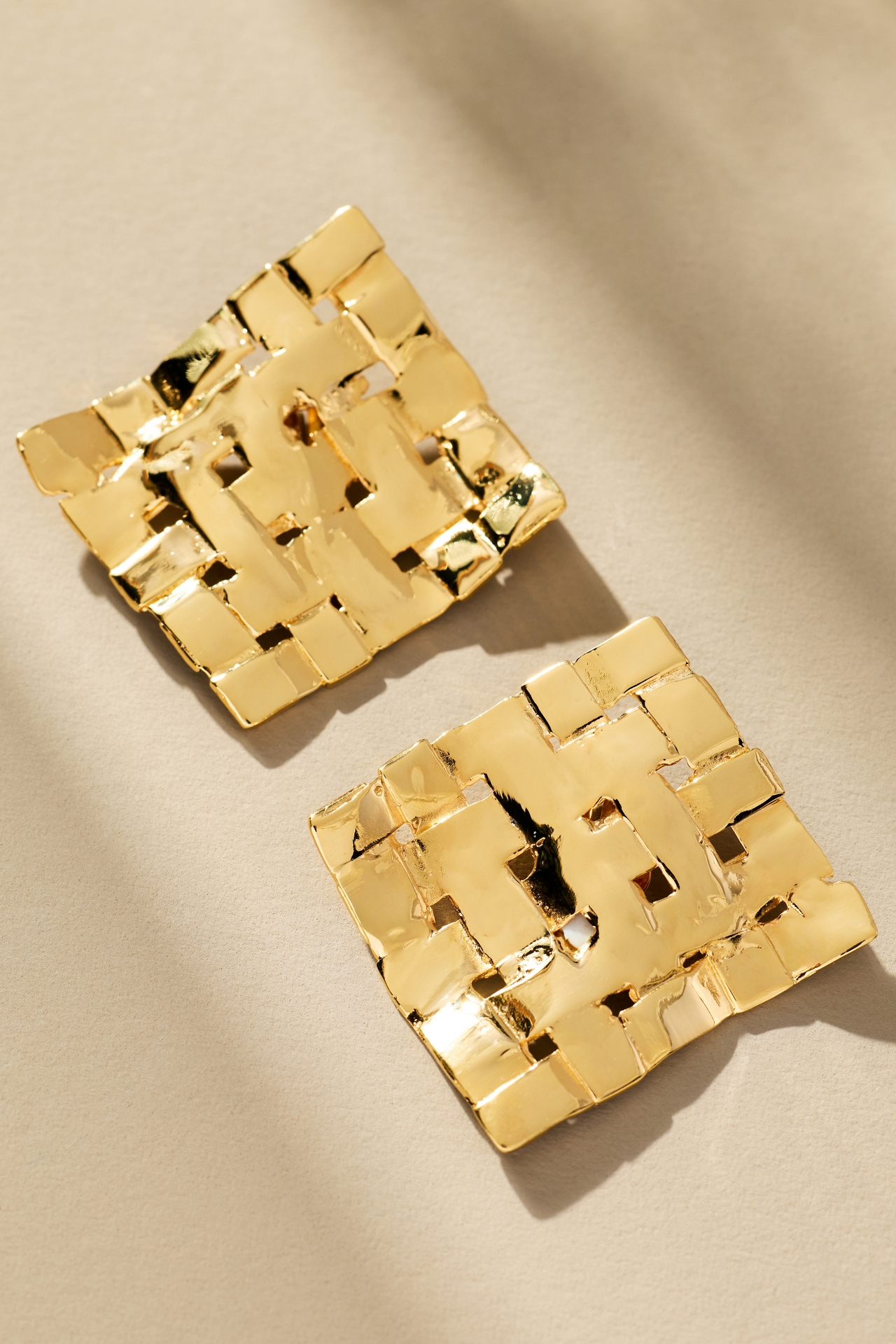 Christina Caruso Woven Square Clip-On Earrings