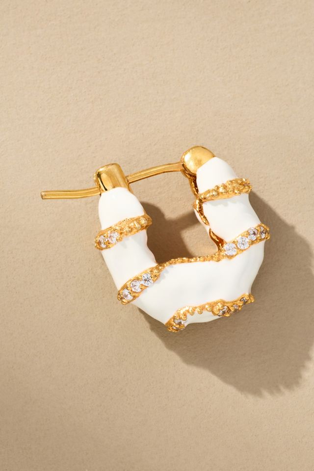 Joanna Laura Constantine Enamel Mini Hoop Earrings #1