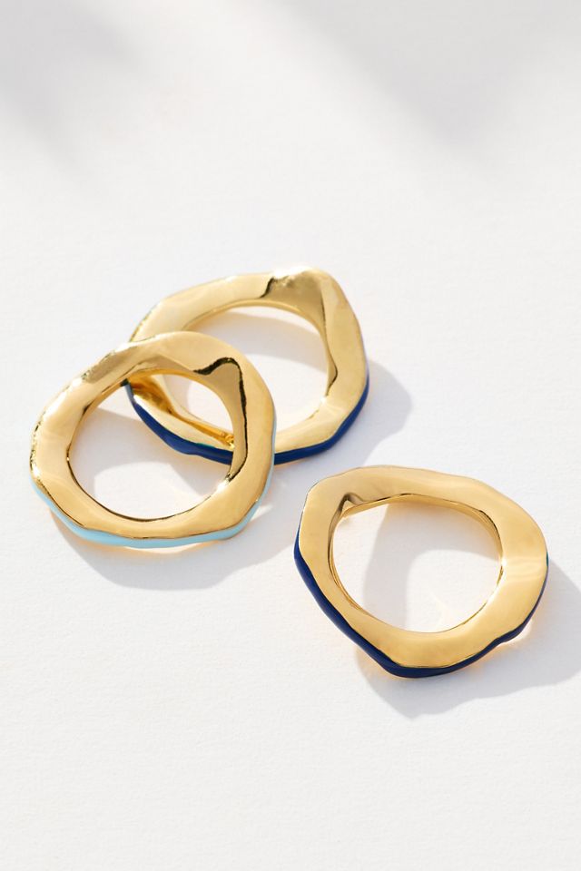 Joanna Laura Constantine Enamel Wave Ring, Set of 3 #1