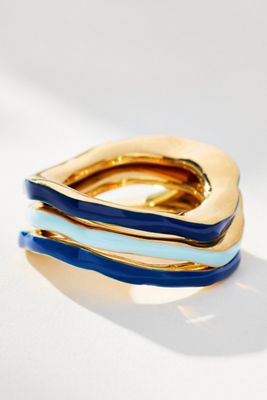 Joanna Laura Constantine Enamel Wave Ring, Set of 3
