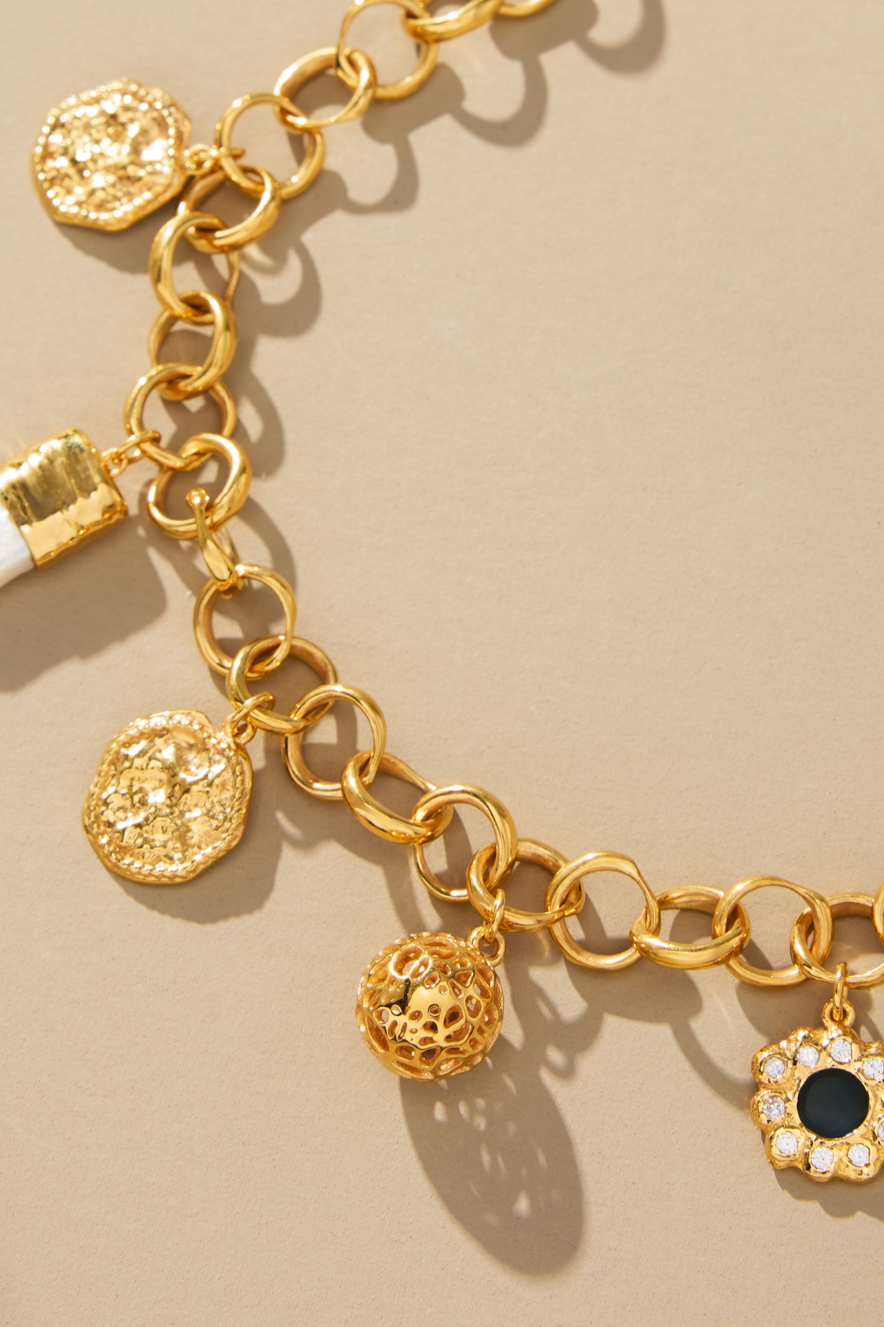 Joanna Laura Constantine Wave Chain Linked Charm Necklace