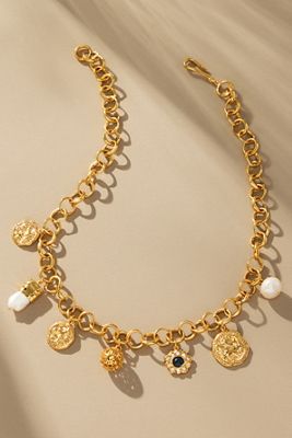Joanna Laura Constantine Wave Chain Linked Charm Necklace