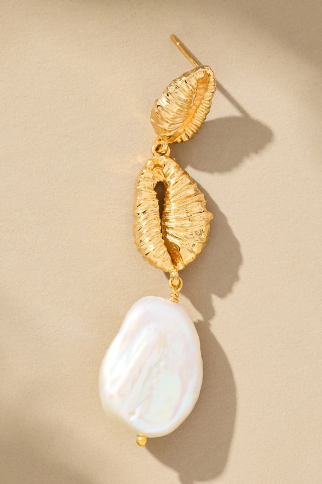 Joanna Laura Constantine Long Seashell Mismatched Earrings #1