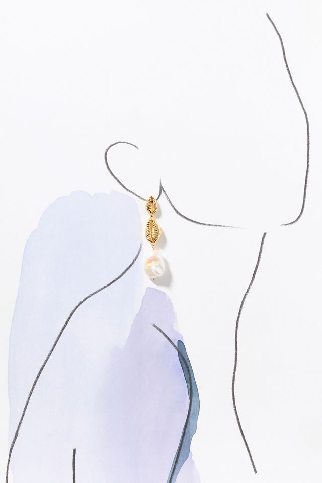 Joanna Laura Constantine Long Seashell Mismatched Earrings #2