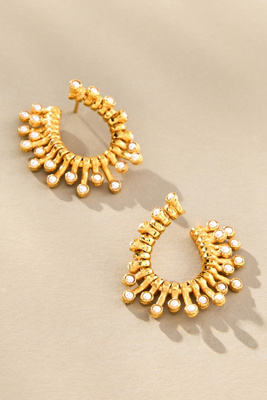 Joanna Laura Constantine Studded Wave Earrings In Gold